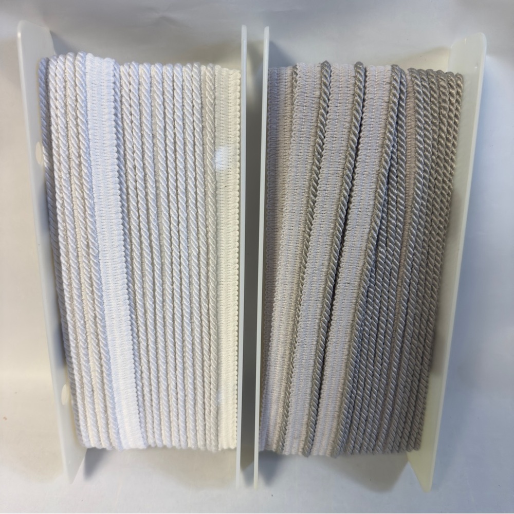 SIMPLICITY White & Gray Trim Ribbon